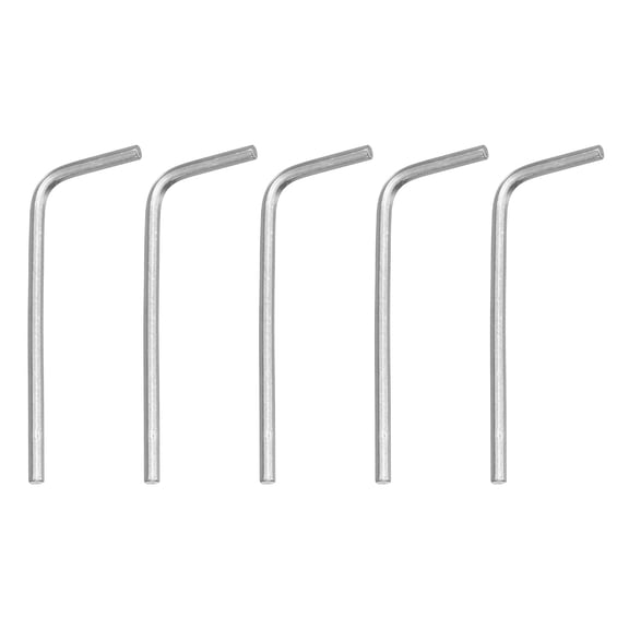 Uxcell 5pcs Hex Key Wrench 5/64" 45# Carbon Steel L-Shape Hexagon SAE Wrenches Repairing Tool for Home DIY Bike Motorcycle Repair, Silver Tone