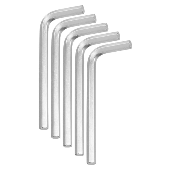 Uxcell 5pcs Hex Key Wrench 6mm Stainless Steel L-Shape Hexagon Metric Wrenches Repairing Tool for Home DIY Bike Motorcycle Repair
