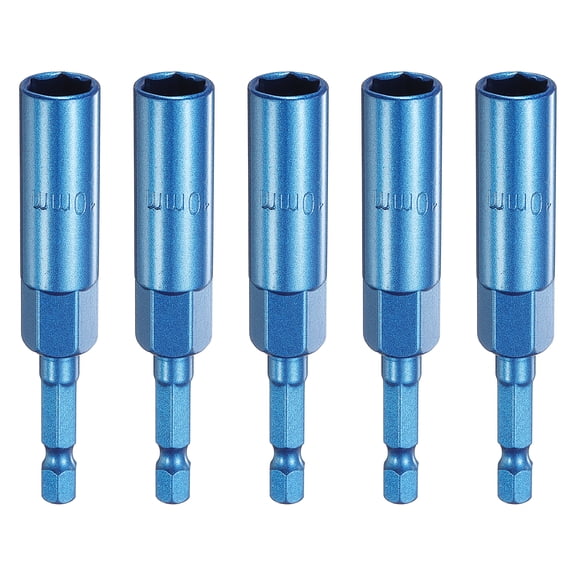 Uxcell 5pcs Hex Nut Driver Drill Bit 10mm 6-Points Socket 1/4" Hex Shank Magnetic Nut Setter CR-V Steel Quick Change Socket