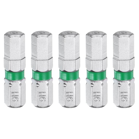 Uxcell 5pcs Hex Screwdriver Bit H6 1/4" Hex Shank 25mm/1" Length Magnetic Hexagonal Head Bits S2 Steel Electric Screw Driver Bit