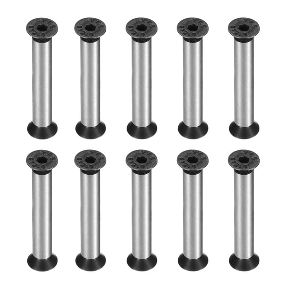Uxcell 5pcs Knife Handle Screws 5 x 14mm Hex Sink Head 416 Stainless Steel Pocket Knife Pivot Pin for Blade Fixing, Black/Silver