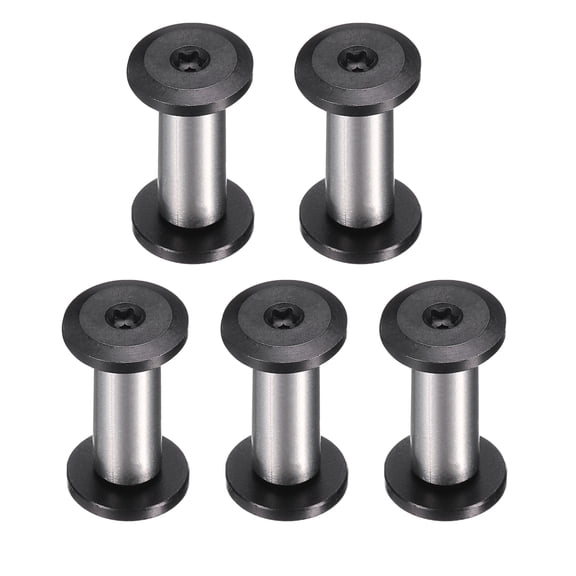 Uxcell 5pcs Knife Handle Screws 5 x 14mm Hex Sink Head 416 Stainless Steel Pocket Knife Pivot Pin for Blade Fixing, Black/Silver