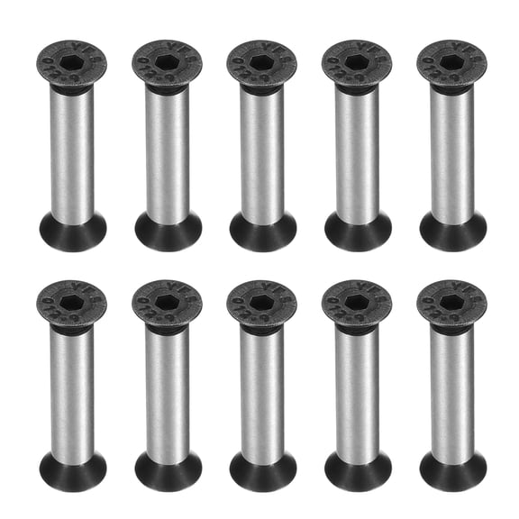Uxcell 5pcs Knife Handle Screws 5 x 14mm Hex Sink Head 416 Stainless Steel Pocket Knife Pivot Pin for Blade Fixing, Black/Silver