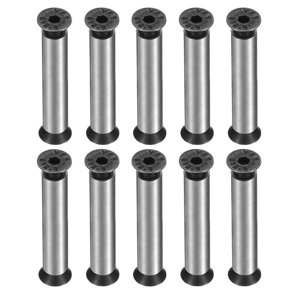Uxcell 5pcs Knife Handle Screws 5 x 14mm Hex Sink Head 416 Stainless Steel Pocket Knife Pivot Pin for Blade Fixing, Black/Silver