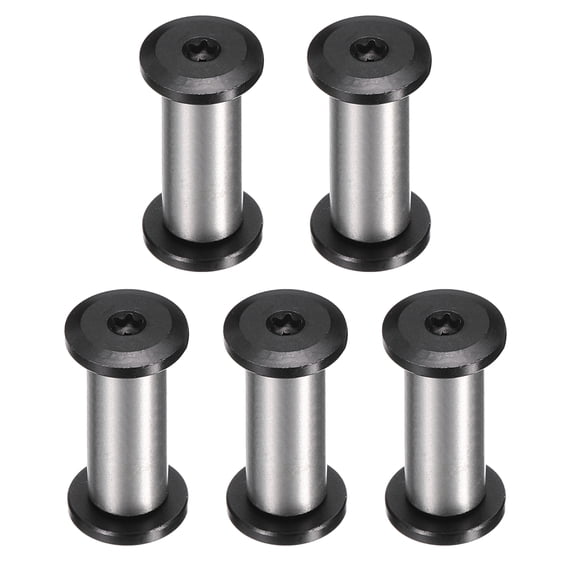 Uxcell 5pcs Knife Handle Screws 5 x 14mm Hex Sink Head 416 Stainless Steel Pocket Knife Pivot Pin for Blade Fixing, Black/Silver