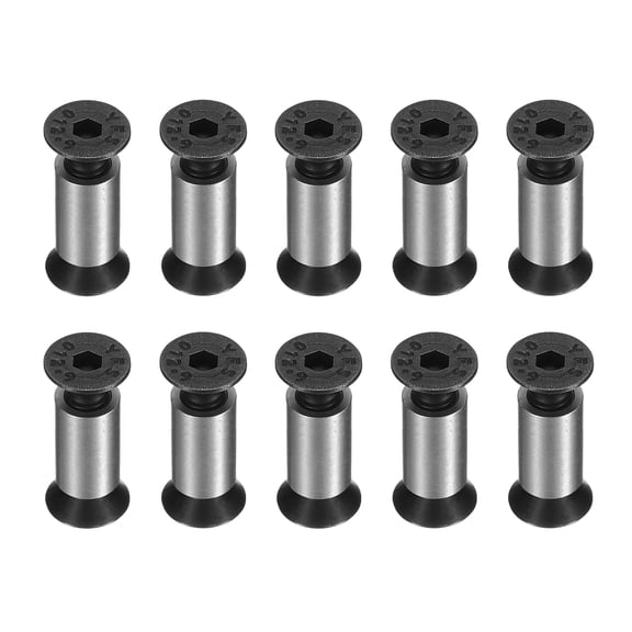 Uxcell 5pcs Knife Handle Screws 5 x 14mm Hex Sink Head 416 Stainless Steel Pocket Knife Pivot Pin for Blade Fixing, Black/Silver