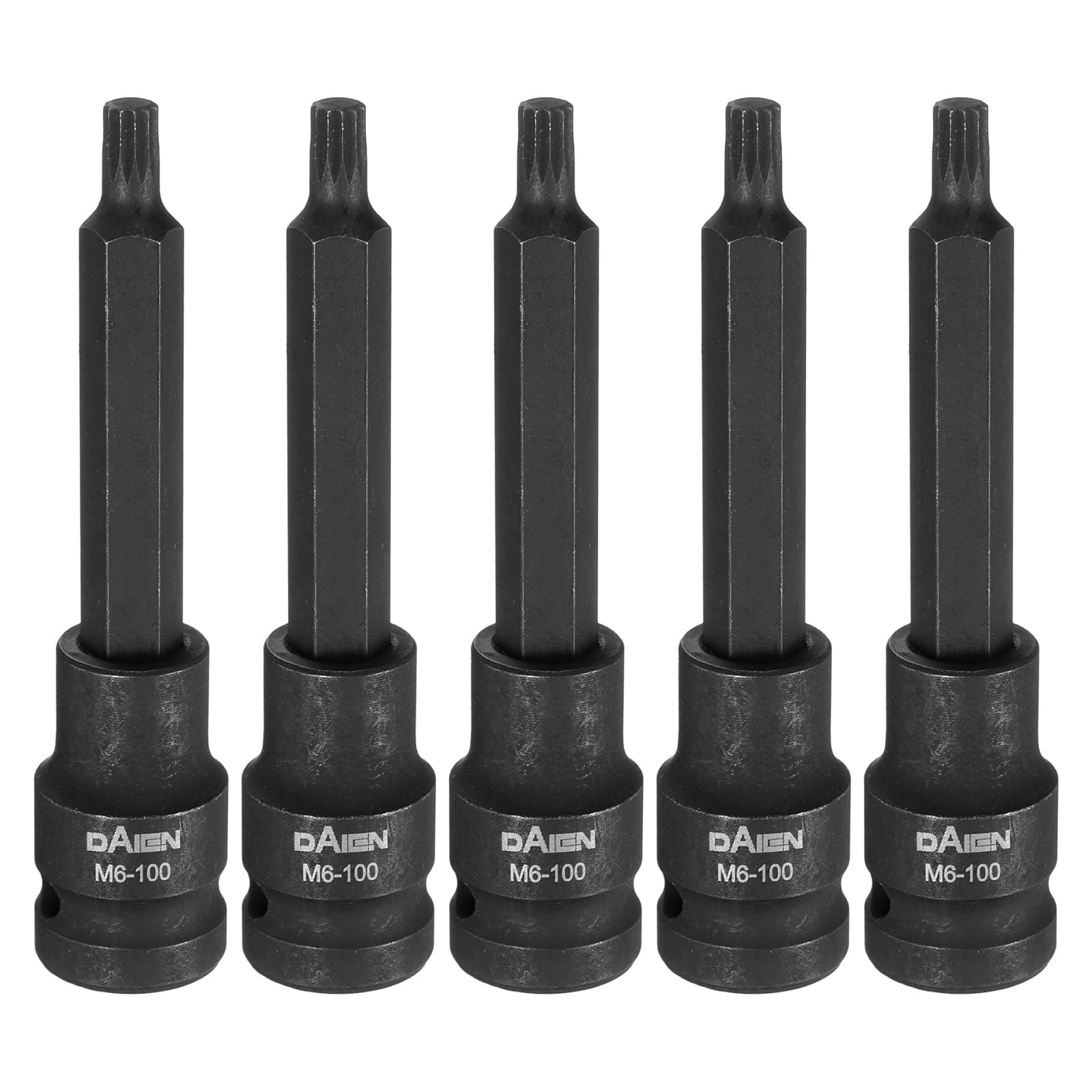 Uxcell 5pcs M6 Triple Square Bit Socket 100mm/3.94