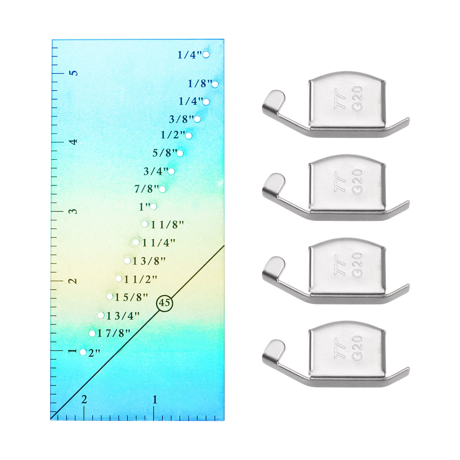Uxcell 5pcs Seam Guides and Seam Guide Ruler with G20 Sewing