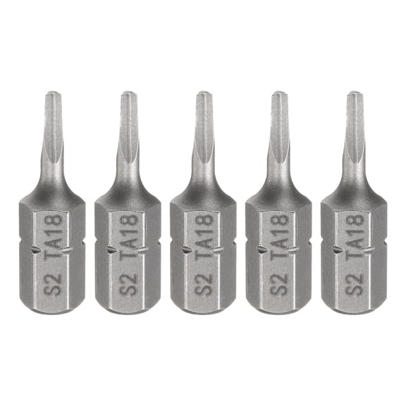 Uxcell 5pcs Magnetic Triangle Screwdriver Bit TA18 1/4" Hex Shank 1" (25mm) Long Magnetic S2 Steel Industrial Grade Screw Driver Bit Triangular Head Electric Drill Bits