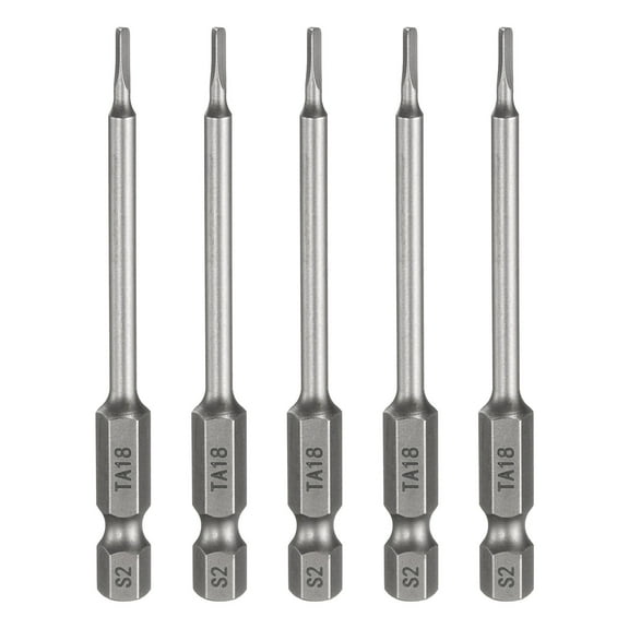 Uxcell 5pcs Magnetic Triangle Screwdriver Bit TA18 1/4" Hex Shank 3" (75mm) Long Magnetic S2 Steel Industrial Grade Screw Driver Bit Triangular Head Electric Drill Bits