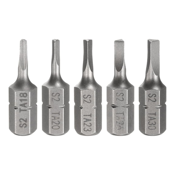 Uxcell 5pcs Magnetic Triangle Screwdriver Bit TA18-TA30 1/4" Hex Shank 1" (25mm) Long Magnetic S2 Steel Industrial Grade Screw Driver Bit Triangular Head Electric Drill Bits