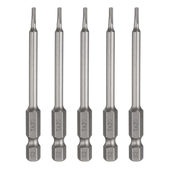 Uxcell 5pcs Magnetic Triangle Screwdriver Bit TA20 1/4" Hex Shank 3" (75mm) Long Magnetic S2 Steel Industrial Grade Screw Driver Bit Triangular Head Electric Drill Bits