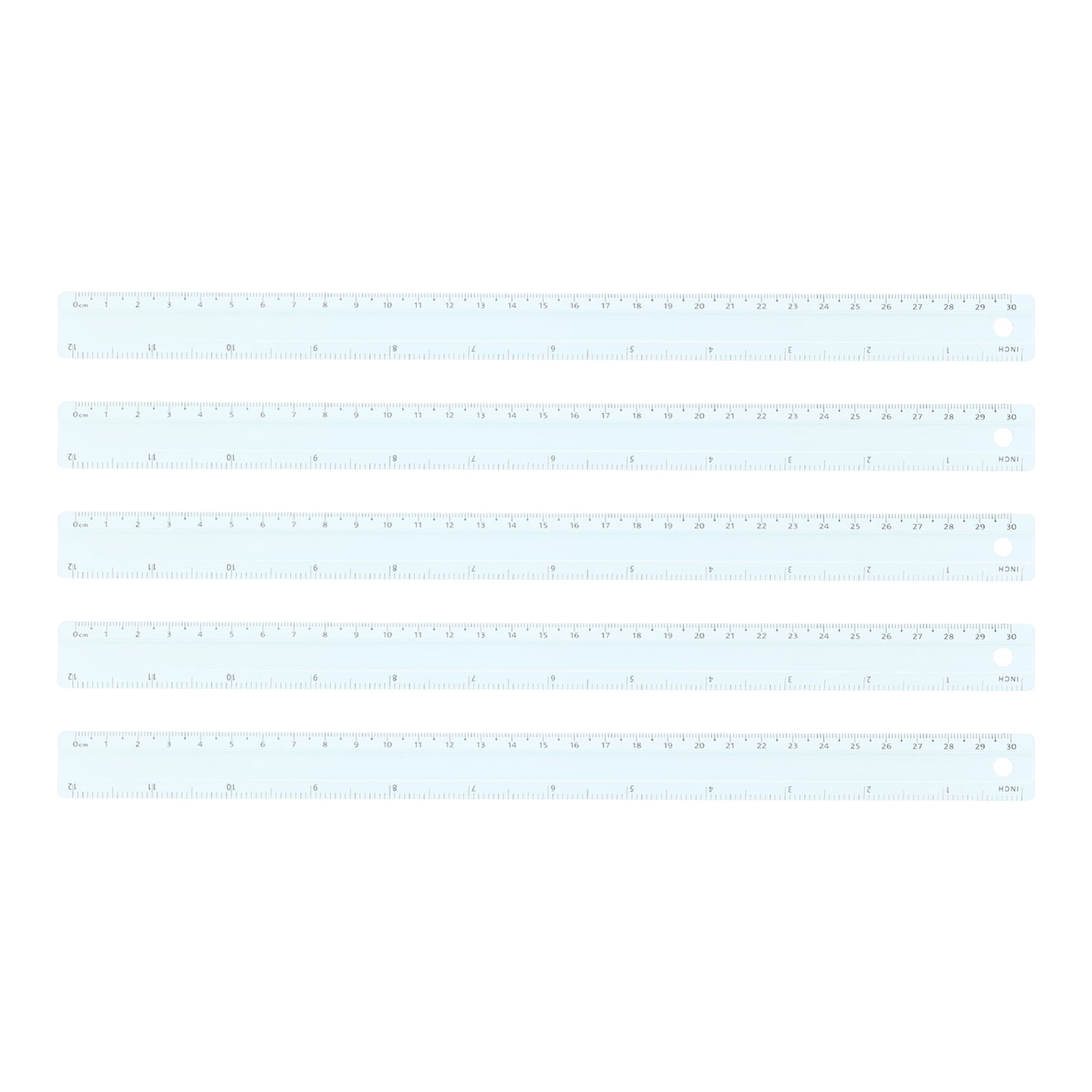 Uxcell 5pcs Metal Straight Ruler 12 Inch(30cm) Metric Aluminum Alloy ...