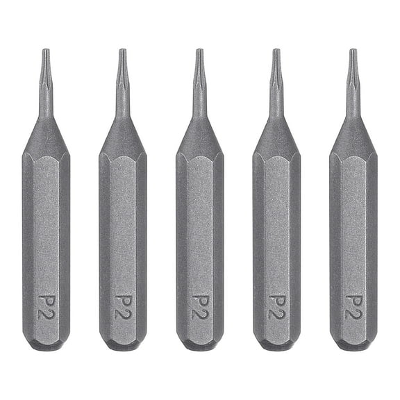 Uxcell 5pcs P2 Pentagon Screwdriver Bit 5/32" Hex Magnetic 5 Point Head S2 Steel