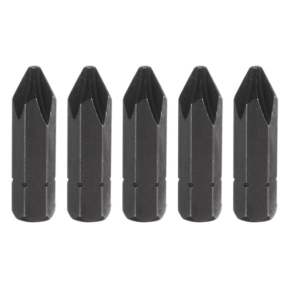 Uxcell 5Pcs PH2 Magnetic Phillips Screwdriver Bit 5/16" Hex Shank 32mm Length S2 Black