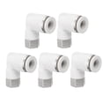 thumbnail image 2 of Uxcell 5-Pack 1/4" OD X 1/8" NPT Male Elbow 90° Push To Connect Fittings 2 of 6