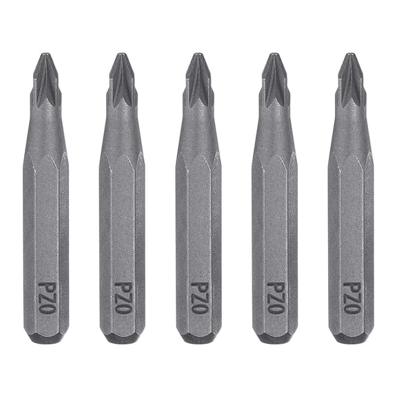 Uxcell 5pcs PZ0 Pozi Screwdriver Bit 5/32" Hex Magnetic Cross Head S2 Steel