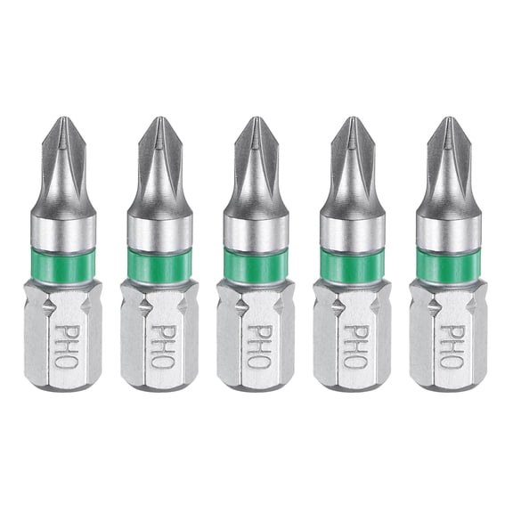 Uxcell 5pcs Phillips Screwdriver Bit PH0 1/4" Hex Shank 25mm/1" Length Magnetic Cross Head Hex Bits S2 Steel Electric Screw Driver Bit