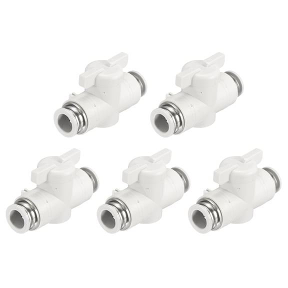Uxcell 5pcs Pneumatic BUC Push to Connect Fitting Ball Valve 12mm Tube OD Air Flow Control Valve Tube Fittings Straight Union Connect Adapter Air Quick Connect Air Hose Fitting