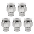 thumbnail image 1 of Uxcell 5pcs Push to Connect Fitting 3/8" x 1/4" Thread Straight Union Fittings, White, 1 of 7