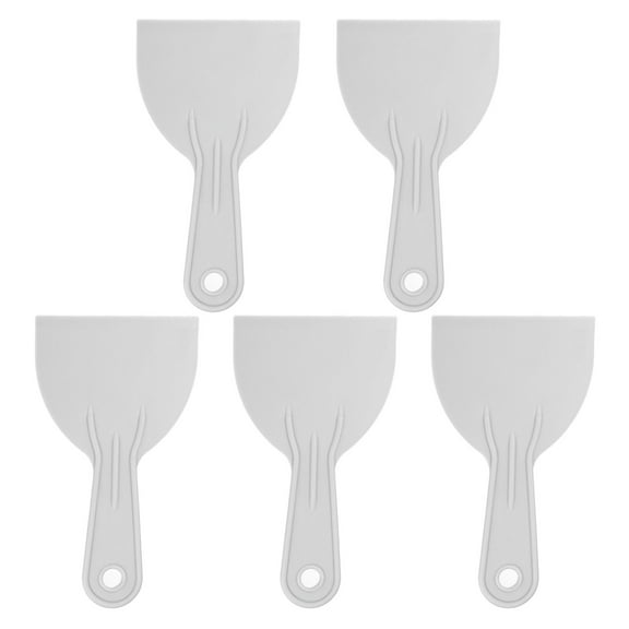 Uxcell 5pcs Putty Scraper 3.9" Width 1.7mm Thin Flexible Plastic Putty Knife Gray