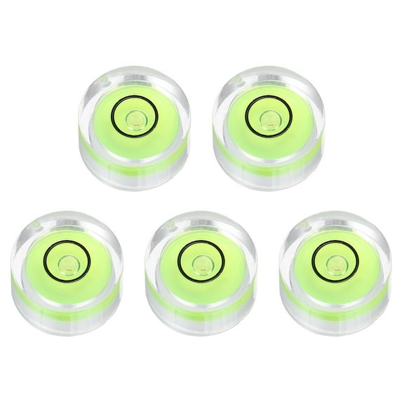 Uxcell 5pcs Round Bubble Level 12x6mm - Mini Circular Bullseye Spirit Levels Measuring Layout Tools for Leveling Camera/Tripod/Telescope/Workshop/Turntable/Pictures Frame, Green