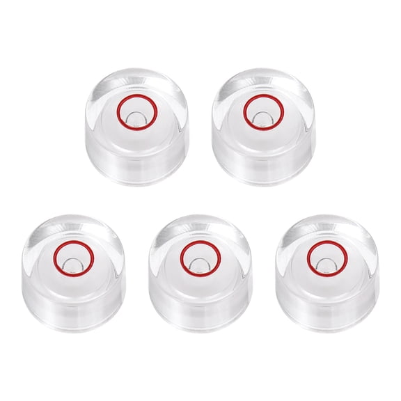 Uxcell 5pcs Round Bubble Level 12x7.5mm - Mini Circular Bullseye Spirit Levels Measuring Layout Tools for Leveling Camera/Tripod/Telescope/Workshop/Turntable/Pictures Frame, White