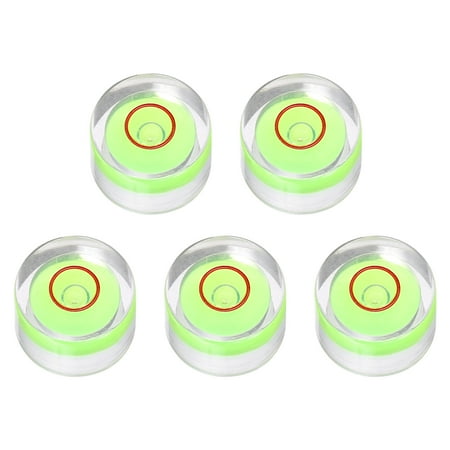 Uxcell 5pcs Round Bubble Level 12x7mm - Mini Circular Bullseye Spirit Levels Measuring Layout Tools for Leveling Camera/Tripod/Telescope/Workshop/Turntable/Pictures Frame, Green