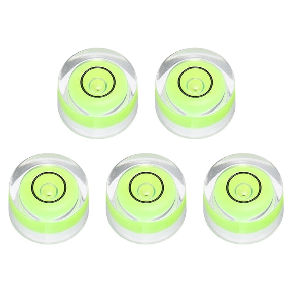 Uxcell 5pcs Round Bubble Level 14x8mm - Mini Circular Bullseye Spirit Levels Measuring Layout Tools for Leveling Camera/Tripod/Telescope/Workshop/Turntable/Pictures Frame, Green