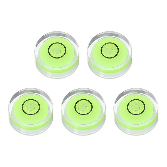 Uxcell 5pcs Round Bubble Level 15x6mm - Mini Circular Bullseye Spirit Levels Measuring Layout Tools for Leveling Camera/Tripod/Telescope/Workshop/Turntable/Pictures Frame, Green