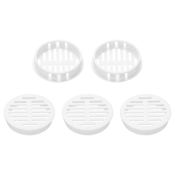 Uxcell 5pcs Round Cabinet Vent 1.97" (50mm Openings) Plastic Circular Soffit Exhaust Vent Soffit Louver Vent Mesh Hole for Bathroom Home Office Kitchen Cabinet Wardrobe, White