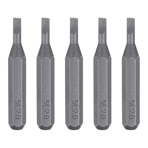 Uxcell 5pcs SL2.0 Slotted Screwdriver Bit 5/32" Hex Magnetic Flat Head S2 Steel