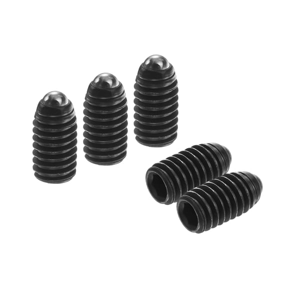 Uxcell 5pcs Screw Thread Ball Plunger M4 x 8mm High Carbon Steel Hex Socket Spring Plunger Ball for Lubrication Pneumatic Tools, Black