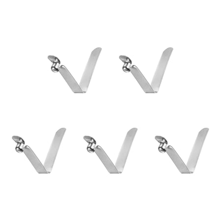Uxcell 5pcs Single Button Kayak Paddle Snap Spring Clip 37mmx6mm V Shaped Hollow Lift Telescopic Locking Pole Clips