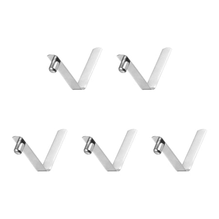Uxcell 5pcs Single Button Kayak Paddle Snap Spring Clip 43mmx5.75mm V Shaped Solid Lift Telescopic Locking Pole Clips