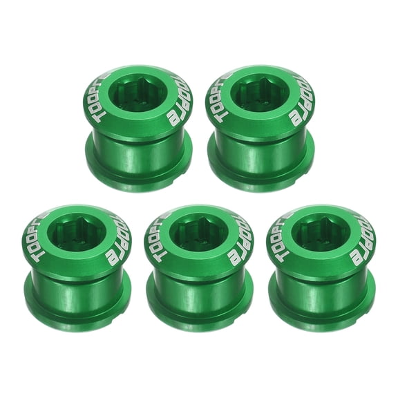 Uxcell 5pcs Single Chain Ring Bolts M8 Aluminum Alloy Bike Chainwheel Screws, Green