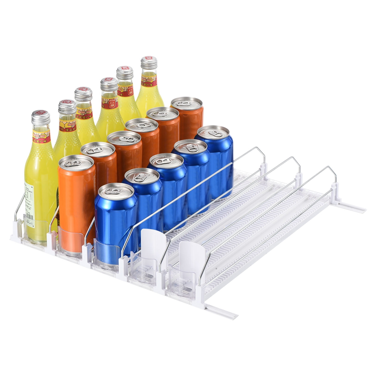 MAXTUF Drink Dispenser for Fridge, Soda Can Organizer for Refrigerator,  Adjustable Width Beverage Self-Pushing Glide Rack, Up to 30 Cans Storage  for