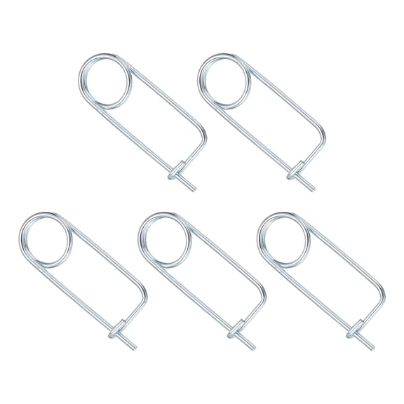 Uxcell 5pcs Steel Cotter Pins, 0.08x2.28 Inch (2x58mm) Brooch Shape Cotter Safety Spring Pin, Quick Locking Brooch Fastener for Garden, Farm, Lawn, Rectangle