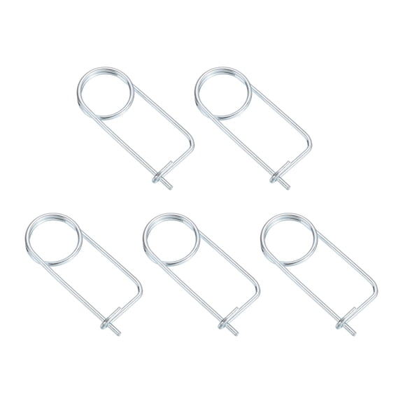 Uxcell 5pcs Steel Cotter Pins, 0.12x3.39 Inch (3x86mm) Brooch Shape Cotter Safety Spring Pin, Quick Locking Brooch Fastener for Garden, Farm, Lawn, Rectangle