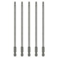 thumbnail image 1 of Uxcell 5pcs T25 Torx Head Screwdriver Bit 1/4" Hex Shank 6" (150mm) Long Magnetic No Hole Tip 6 Point Star Screw Driver, 1 of 7
