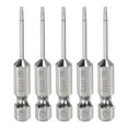 thumbnail image 1 of Uxcell 5pcs TS6 Magnetic Security Star 5Point Screwdriver Bit 1/4" Hex Shank 2" Length, 1 of 6