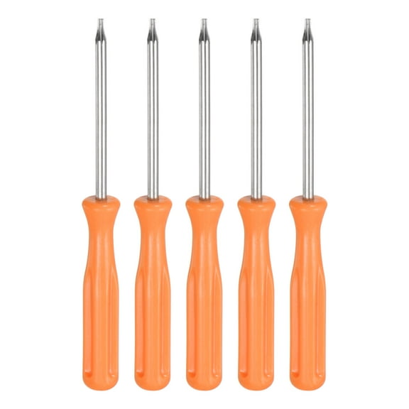 Uxcell 5pcs Torx Screwdriver T7 4" Length Star 6 Point Head Precision Screw Driver with Non-slip Handle, Yellow