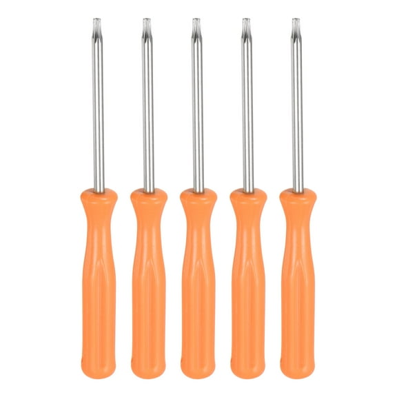 Uxcell 5pcs Torx Screwdriver T8H 4" Length Star 6 Point Head Precision Screw Driver with Non-slip Handle, Yellow