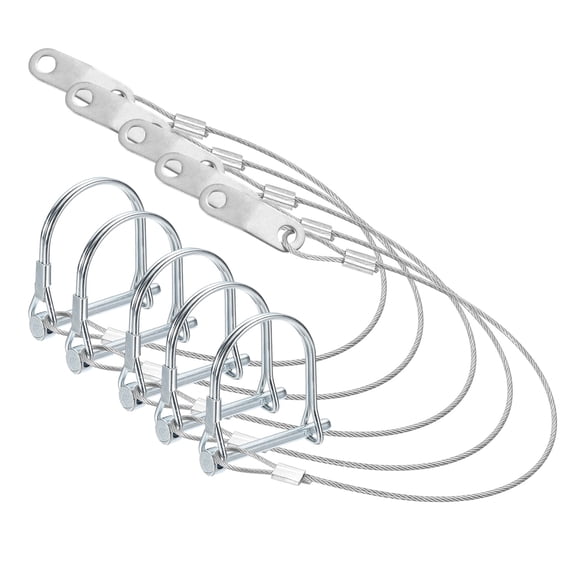 Uxcell 5pcs Trailer Coupler Pin with Quick Release Ring (11/64" x 1-3/4") - Carbon Steel Wire Trailer Locking Hitch Pins with Anti-Lost Towing Rope, for Towing Wagons/ Lawn/Farm/Garden