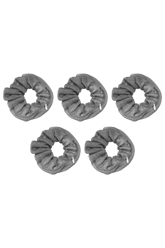 5pcs Velvet Scrunchie with Pocket Zipper (2 Inch) - Bling Elastic Bands Hair Ties Girls Women Hidden Compartment Pockets, for Ponytail Holder Travel Coins Keys, Gray