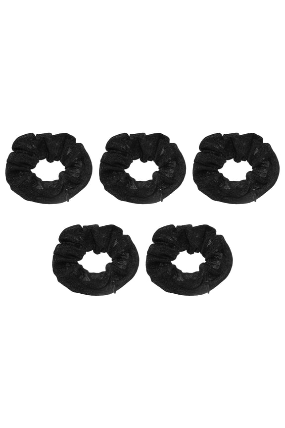 5pcs Velvet Scrunchie with Pocket Zipper (2 Inch) - Bling Elastic Bands Hair Ties Girls Women Hidden Compartment Pockets, for Ponytail Holder Travel Coins Keys, Black