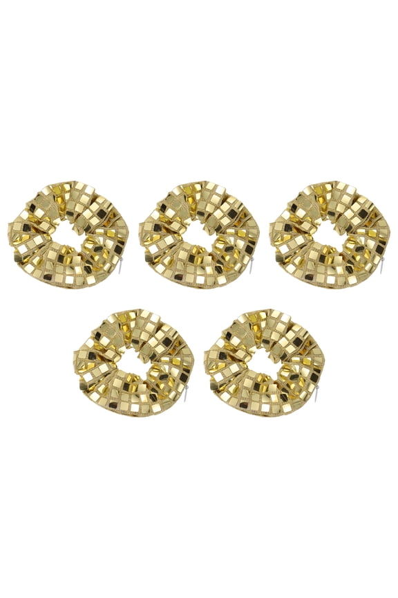 5pcs Velvet Scrunchie with Pocket Zipper (2 Inch) - Bright Elastic Bands Hair Ties Girls Women Hidden Compartment Pockets, for Ponytail Holder Travel Coins Keys, Gold