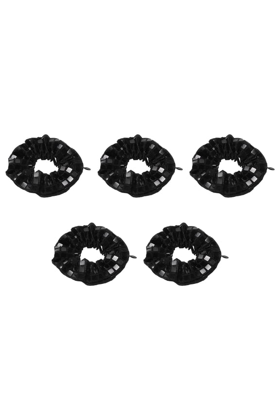 5pcs Velvet Scrunchie with Pocket Zipper (2 Inch) - Bright Elastic Bands Hair Ties Girls Women Hidden Compartment Pockets, for Ponytail Holder Travel Coins Keys, Black