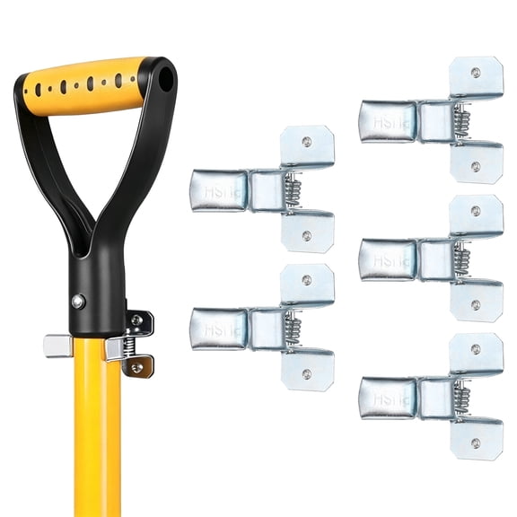 Uxcell 5pcs Wall-Mount Spring Grip Clamps Clips Hanger Garage Closet Wall Organizer Metal Grip Tool for Garage Closet Rakes Broom Mop Holder
