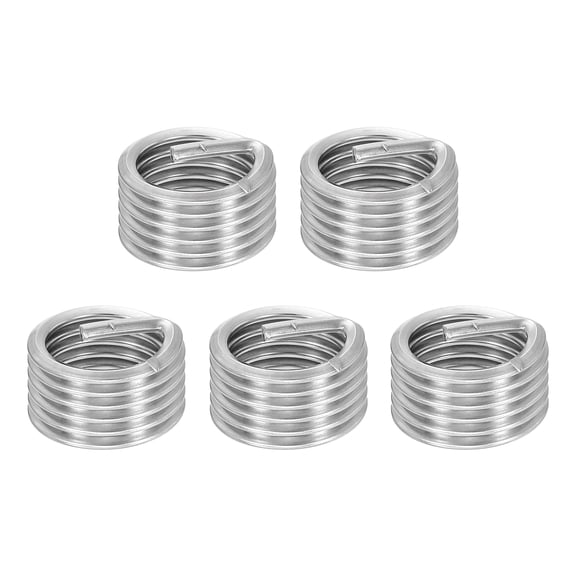 Uxcell 5pcs Wire Thread Inserts M18 x 2.5 x 1D Metric Helical Threaded Sleeve